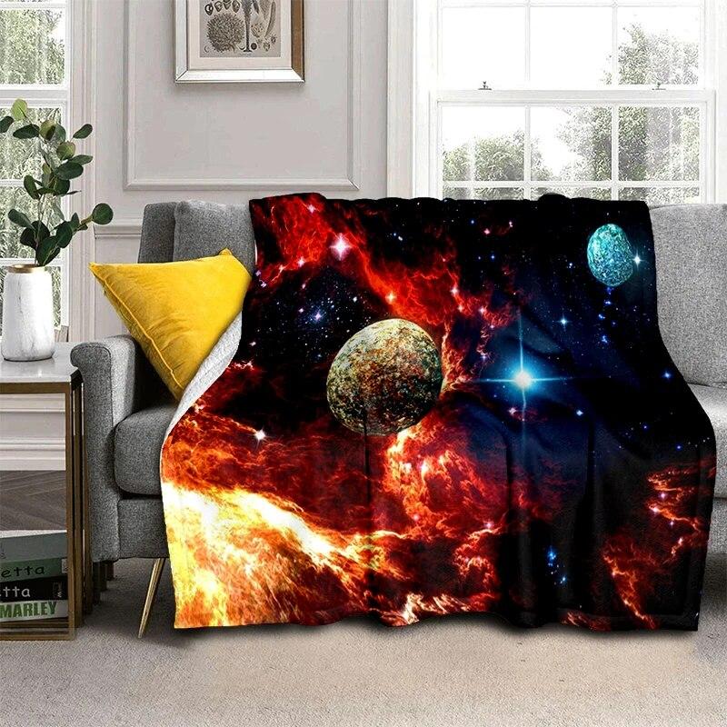 Solar System Soft Plush Sofa Bed Throwing Cartoon Picnic Blankets Modern Flannel Blanket Cover Gedruckt Bettdecke Geschenk