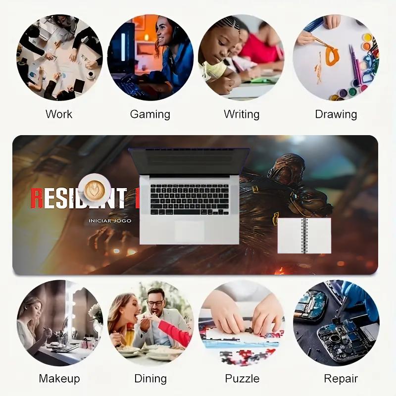 1Pc Resident Evil 3 Nemesis Pursuit Gaming Mouse Pad Keyboard Desk Mat Non-slip Rubber Lock Edge Waterproof Computer Mousepad for Office Home Decor S1