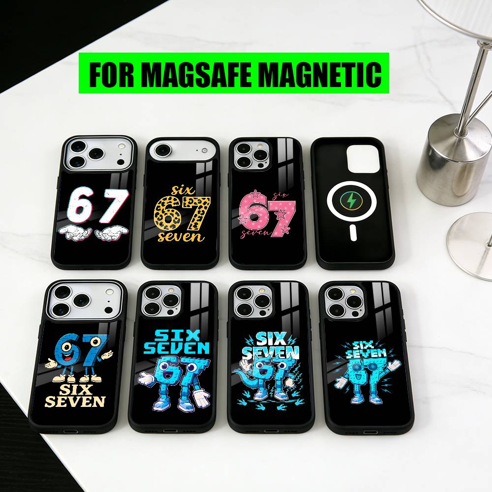 Six Seven 67 SS Phone Case For iPhone17,16,15,14,13,12,11 Plus,Pro Magnetic For Magsafe Wireless Charging