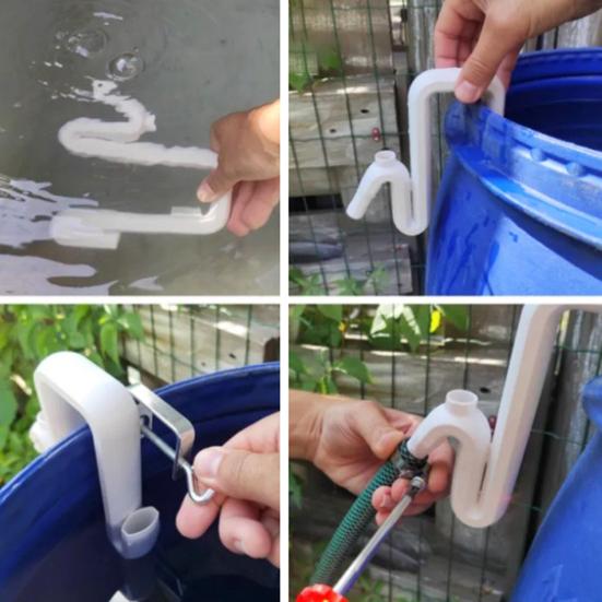 Siphon Overflow Pipe Clamp-on Rainwater Overflow Pipe 3D Printed Overflow Pipe for Fish Tank Large Rain Barrel