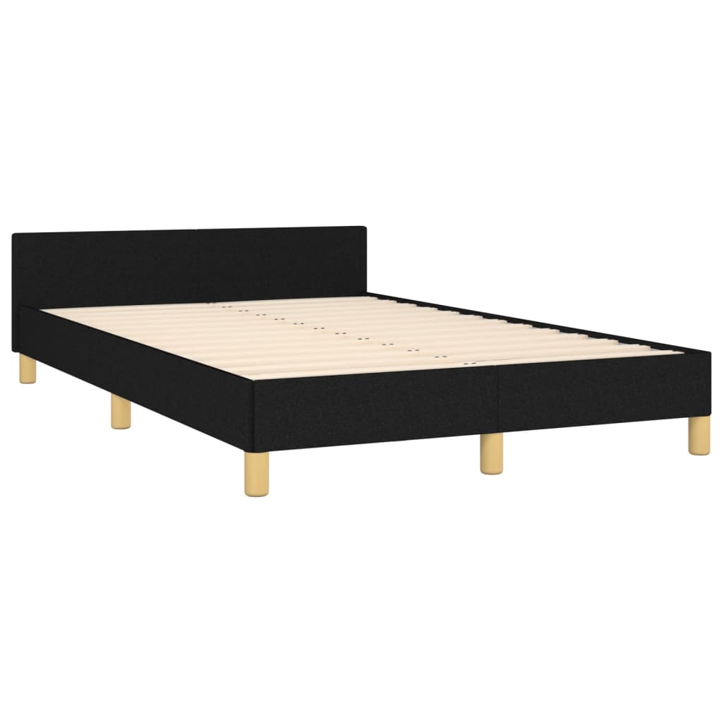 Bed Frame without Mattress Black 120 x 190 cm Fabric