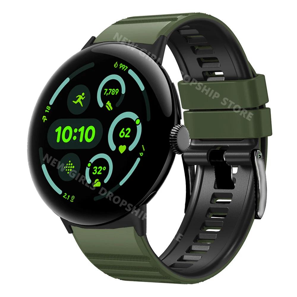 Мягкий силиконовый спортивный ремешок для Google Pixel Watch 3 45 мм Мужской браслет на запястье Заменяемые аксессуары для ремешка Pixel Watch 3 45 мм