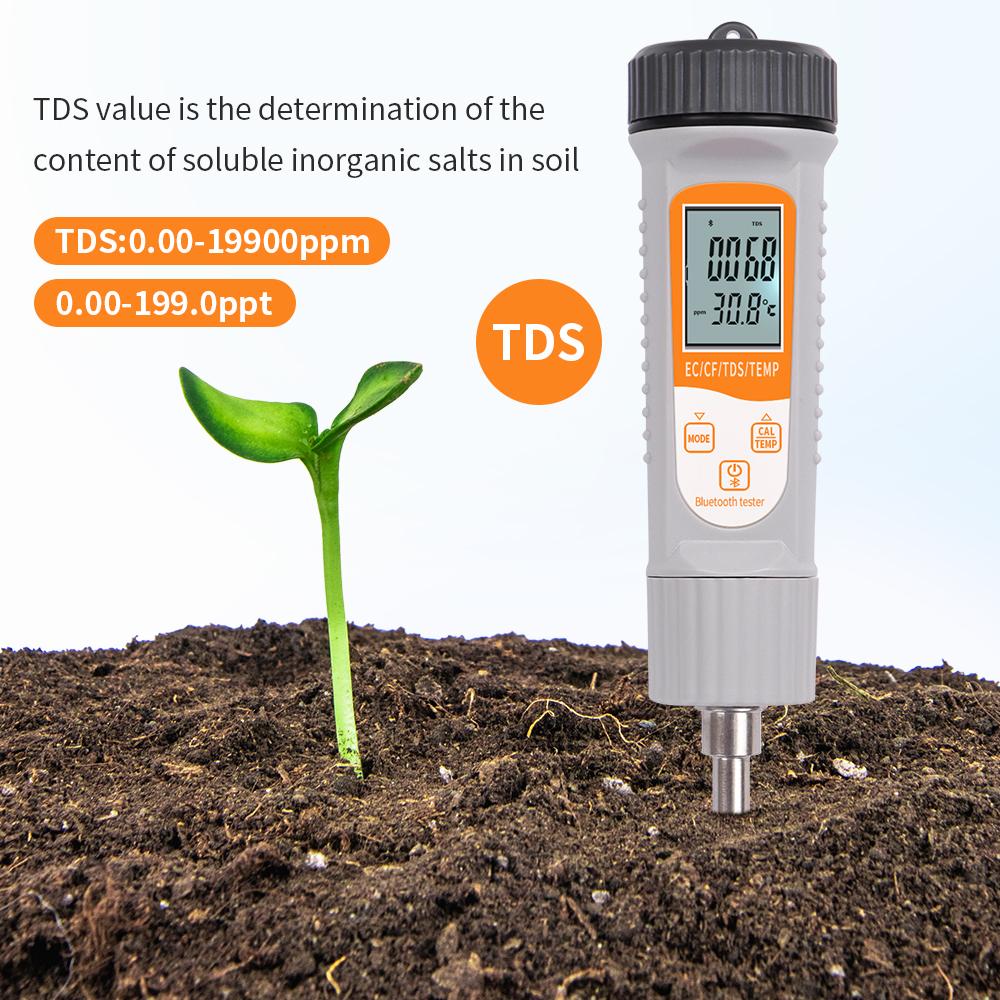 Умный Tuya Измеритель EC почвы Bluetooth Тестер проводимости почвы Температура TDS CF Анализатор для Гидропоники Посадки Сада Сельскохозяйственных угодий
