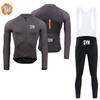 BIEHLER-Thermal Fleece Cycling Clothing Long Sleeves Warm Jersey Set Windproof Sportswear MTB Road Bike Winter