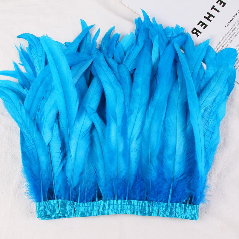 25-30cm Natural Rooster Feather Trim 1/2/5/10 Meter Fringe Ribbon for Carnival Costume Dress Sewing Party Decoration