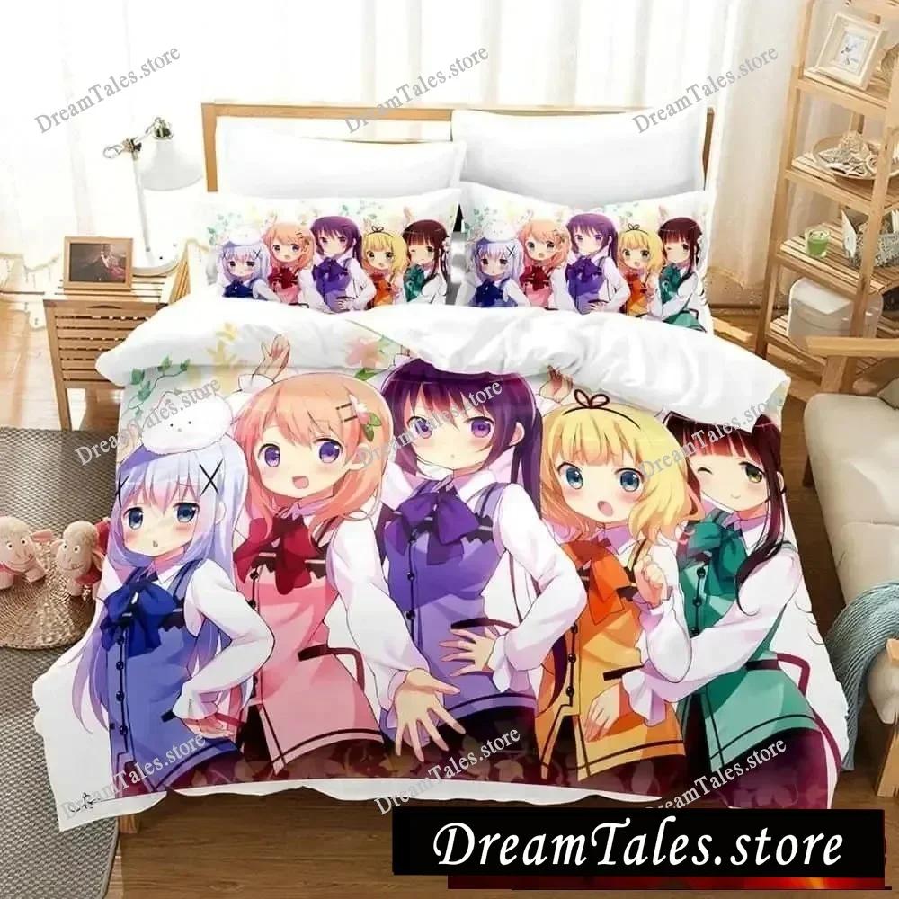3D Печать Аниме Is The Order A Rabbit Комплект постельного белья Односпальный Twin Полноразмерный Queen King Размер Комплект постельного белья для спальни взрослых и детей Комплекты с пододеяльником
