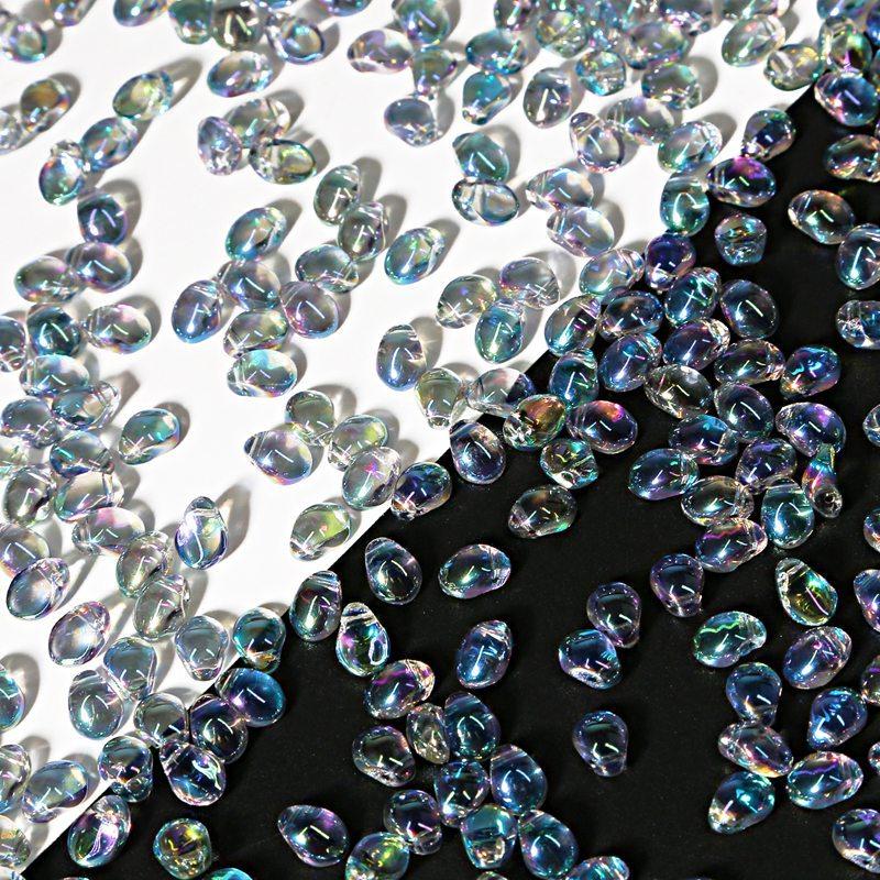 50 шт./упак. 8x6 мм чешские стеклянные бусины с каплями воды, стеклянные бусины, аксессуары для изготовления ювелирных изделий, фурнитура для ювелирных изделий, сделай сам, лепестки тюльпана, ожерелье, серьги
