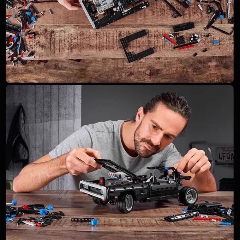 Совместимо с LEGO 42111 Форсаж Dodge Charger Мускульный Спортивный Автомобиль Конструктор