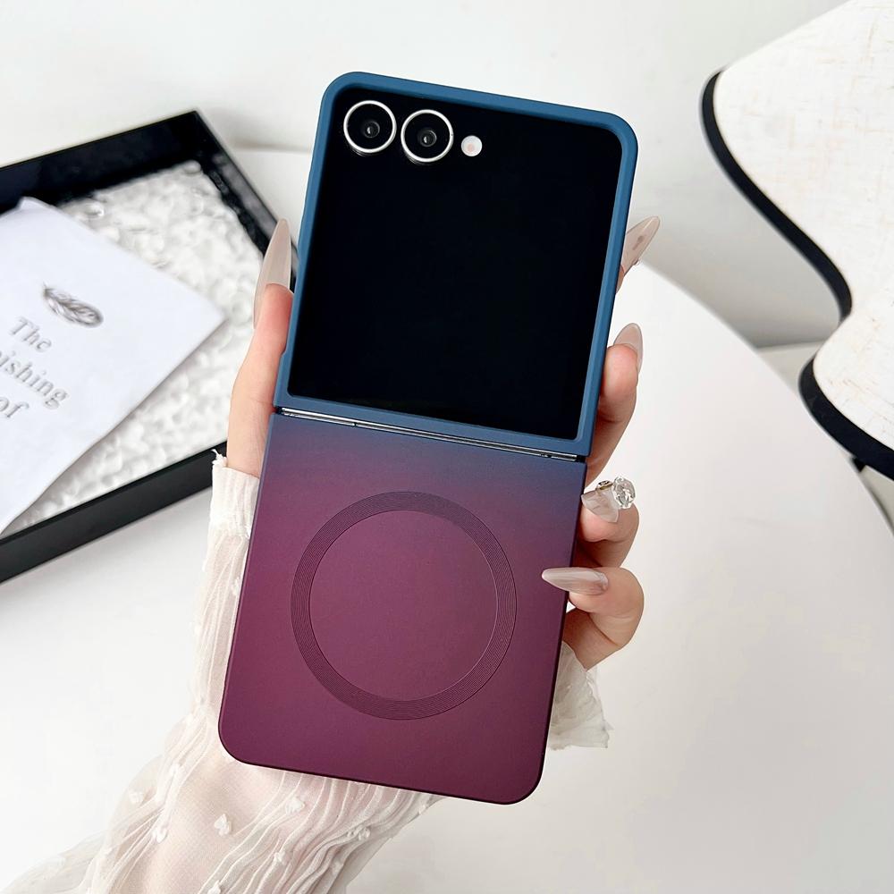 Чехол-книжка Flip 7 SE магнитный Беспроводная зарядка Градиентный для Samsung Z Flip 6 Galaxy Z Flip 7 6 3 4 flip6 flip7 Силиконовый чехол