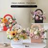 Valentine Day Flowers Packing Box with Handle Handheld Flower Basket Practical Flower Basket