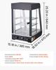 3-Tier Commercial Food Warmer Display, 800W Food Display Warmer with LED Light, Top Storage and Adjustable Shelves, 3085°C Steam Heating, 60 Qt /57L