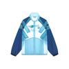 Мужская куртка Li Ning Sports Lifestyle Series с цветными блоками, воротником-стойкой, свободная, с застежкой-молнией, темно-голубого цвета, с эффектом озера AJDT079-3