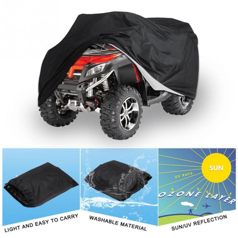 L/XXL/XXXL Polyester Car Cover with Storage Bag ATV Storage Cover Dustproof Waterproof Large Quad Bike Universal Black