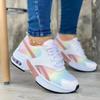 Женские кроссовки весна и осень новые туфли на танкетке со шнуровкой 2024 года модные повседневные кроссовки на воздушной подушке для бега
