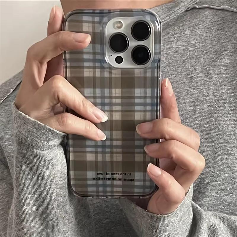 Эстетичный Академический Стиль Клетка Чехол для Телефона Для iPhone 16 15 14 13 12 11 Pro Max 16E X XR XS Max 7 8 Plus Защитный Чехол