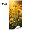 Sun Proof Metal Cabinet Stickers Floral Trash Can Stickers, Waterproof Self?Adhesive Bin Decals, Vintage Flower Pattern Decor Realistic