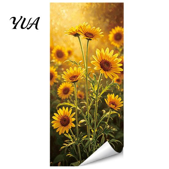 Sun Proof Metal Cabinet Stickers Floral Trash Can Stickers, Waterproof Self?Adhesive Bin Decals, Vintage Flower Pattern Decor Realistic