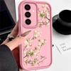 Case For Samsung Galaxy A55 A54 A26 A35 A15 A16 A56 A25 5G S25 Edge S24 S23 S22 Ultra S24 S21 FE Pink Flowers Soft Phone Cover