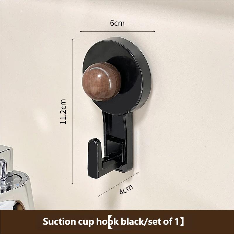 Suction Cup No-Drill Hook for Bathroom and Toilet, Adhesive Hook for Kitchen, No-Trace Towel and Bag Wall Hook for Behind Doors