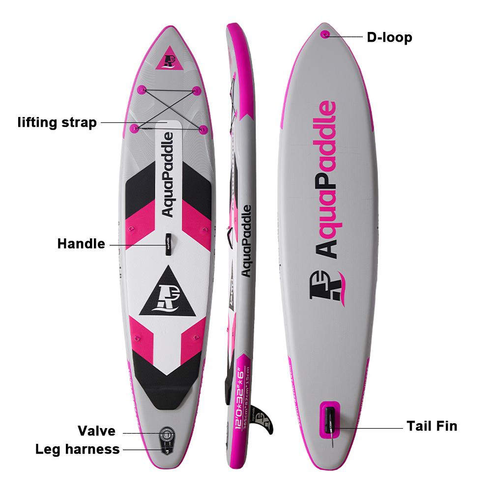 12-футовая надувная доска для серфинга стоя, для морского пляжа, для водных лыж, для серфинга, доска из целлюлозы, для водных видов спорта, для серфинга из ПВХ, для гребли с веслом