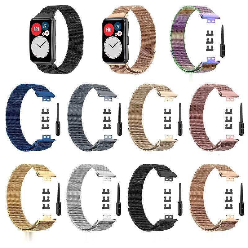 Магнитный петлевой ремешок для умных часов Huawei Watch Fit Браслет-петля из нержавеющей стали для Huawei Watch Fit Correa 3