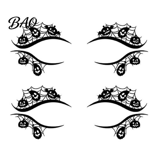Ghostly Eye Decorations 2 Pairs Halloween Tattoo Stickers, Waterproof Temporary Face Decals with Creative Festival Party Supplies Pumpkin Bat