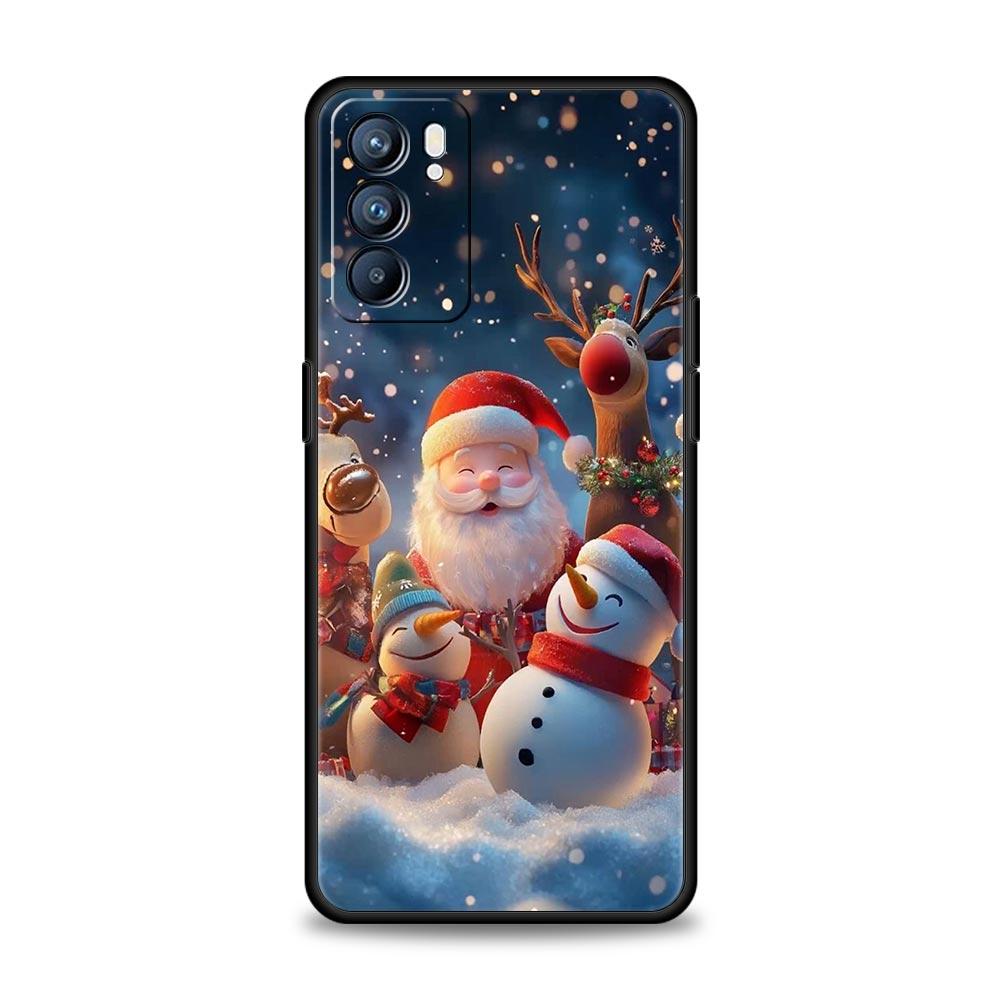 Чехол на телефон Новый год Рождество для Oppo Reno 13 12 11 10 7 F Find X5 X6 A98 A80 A79 A78 A57 A54 A31 A17 Pro 5G Мягкий ТПУ Чехол Сумка