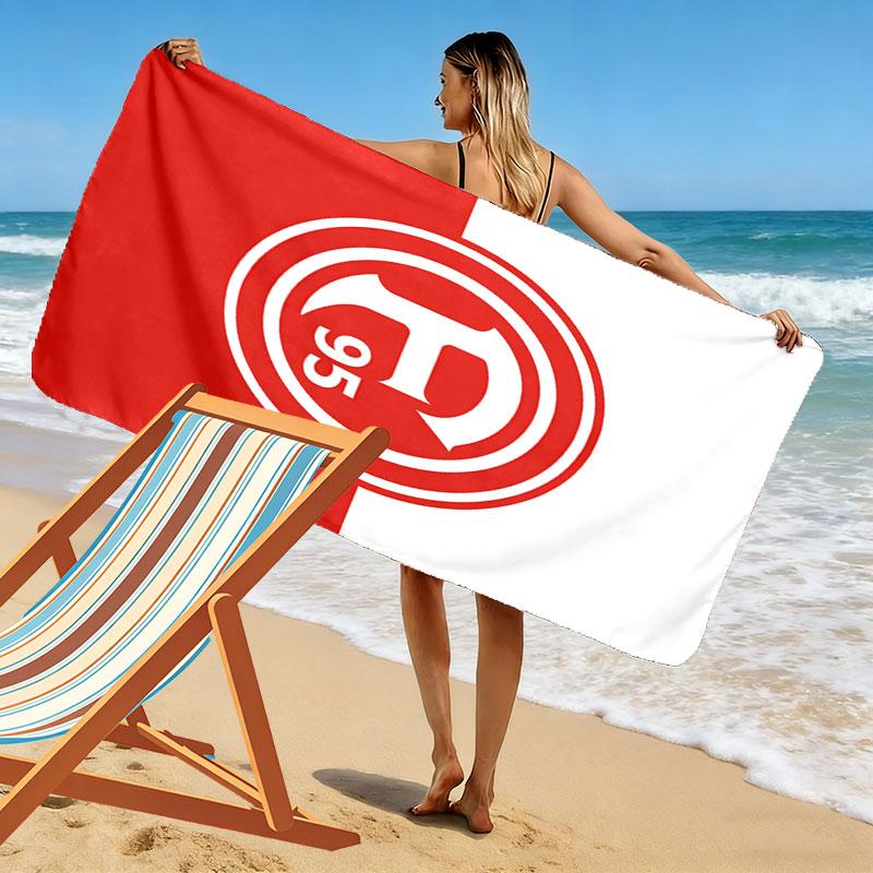 Пляжное полотенце с принтом Fortuna Düsseldorf, Большое мягкое быстросохнущее полотенце для пляжа, кемпинга, плавания