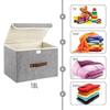 Large Foldable Storage Box With Lid  Collapsible Fabric Storage Box  Storage Basket Cube Organiser Bins With Sturdy Handles For Shelf  Wardrobe  Close