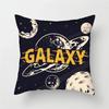 Cartoon Astronaut & Rocket Spaceship Pillow Cover Decor Space Theme Cushion Case for Sofa Bedroom, Galaxy Print  Pillow Cover