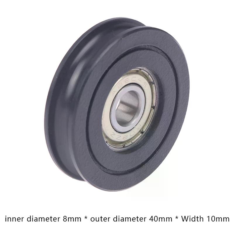 POM 8x40x10MM U-образный желоб Шарикоподшипниковое колесо Шкив Ролик 608ZZ Delrin Колесо