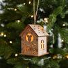House Shape Christmas House Ornament With Light Christmas Decor Hanging Charm  Table Display