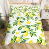 Lemon Duvet Cover Girls Boys Kids Botanical Lemon Pattern Comforter Cover Tropical Fruit Room Decorative Bedding Set with Zipper
