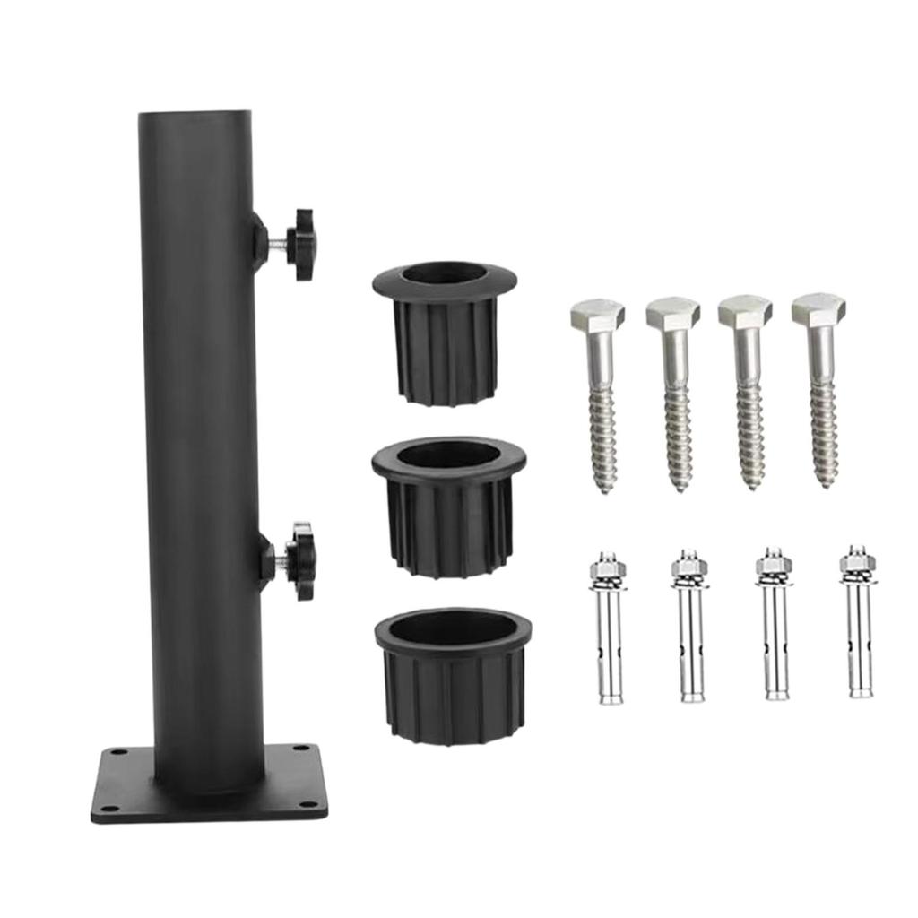 Patio Umbrella Stand Heavy Duty Metal Adjustable Flag Pole Holder Umbrella Tube Mount for Backyard Garden Patio Pool Deck