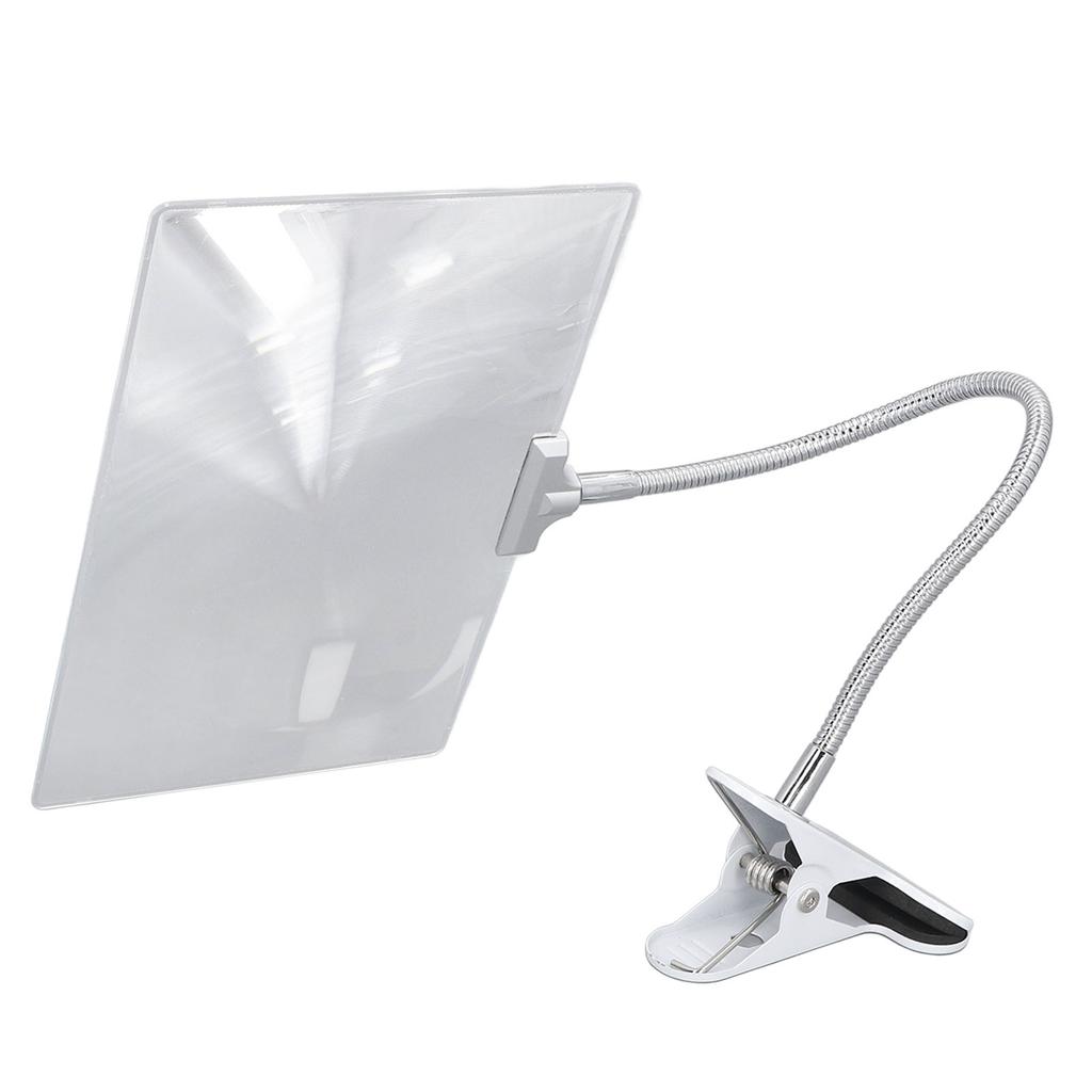 4X Большая лупа для чтения во весь лист с гибким гусиным горлом для пожилых