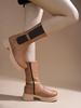 Shoetopia Женские короткие ботильоны на массивном каблуке с нескользящей подошвой, удобные модные ботильоны на щиколотку | Мягкая амортизирующая подошва | Для повседневной носки, вечеринок и зимы