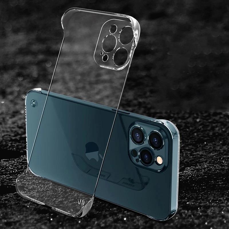 Роскошный безрамочный прозрачный чехол для iPhone 15 14 13 12 11 Pro X XR XS Max 7 8 Plus Mini Hard PC, противоударный бампер, прозрачная крышка