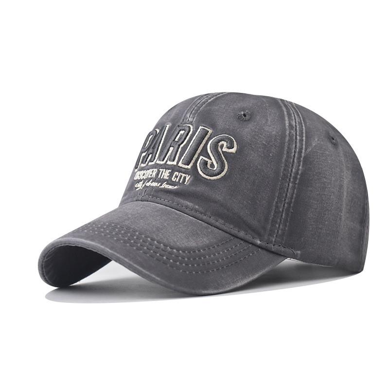 Retro Design Washed Letter Embroidery Neutral Baseball Cap For Wear Outdoor