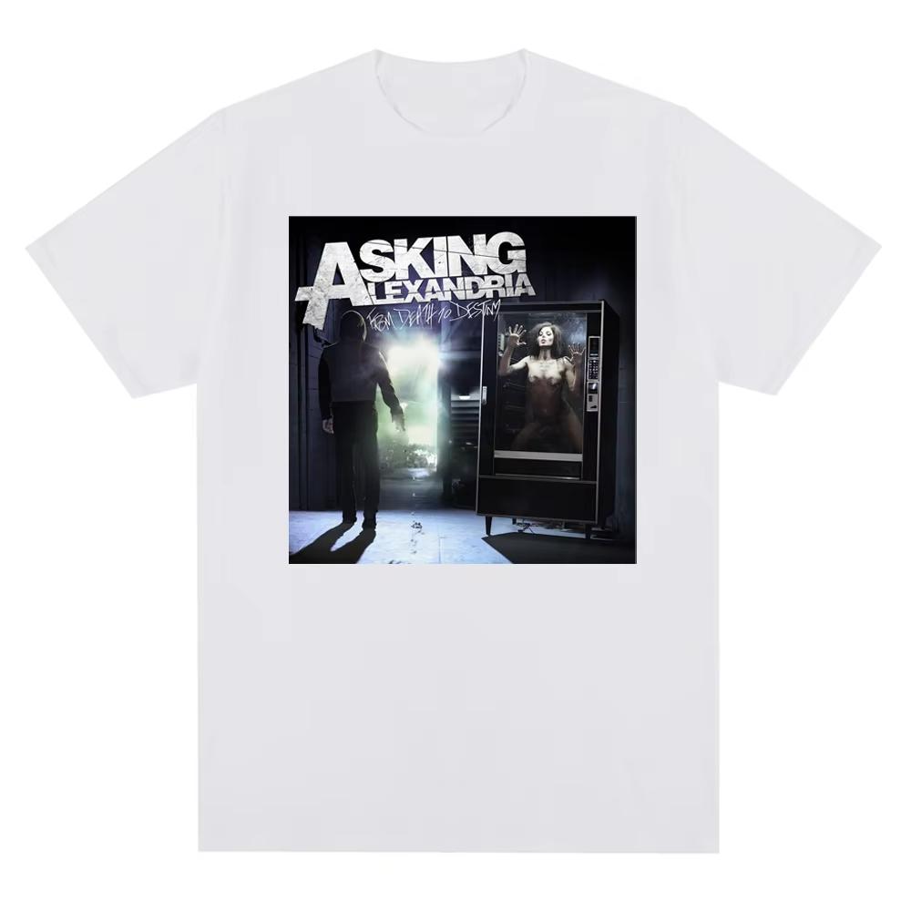 Streetwear Vintage Asking Alexandria Band British Metal Core Mens Summer Cotton Casual Short Sleeve T-Shirt Top Harajuku Hip Hop