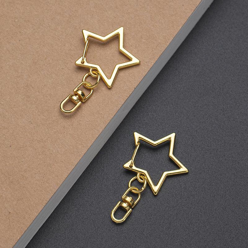 20 шт. Карабин-клип для ключей в форме звезды с пружинным зажимом и цепочкой, подвесная пряжка, открытое соединительное кольцо и металлический поворотный карабин для изготовления ювелирных изделий своими руками