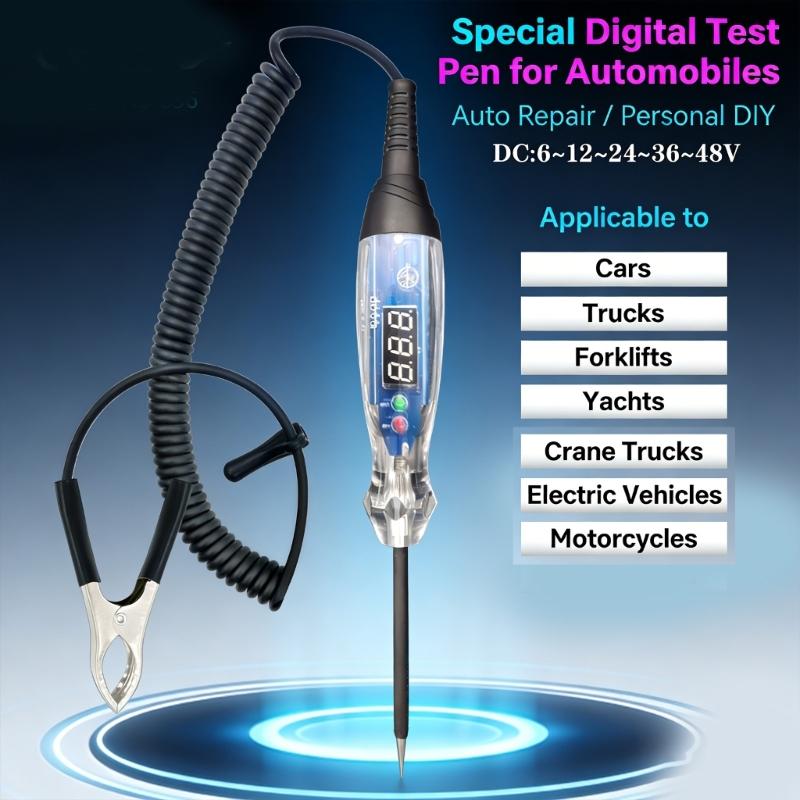 LED Digital Display Car Circuit Tester With Voltage Reading And Polarity Detections For Automotive Electrical Diagnosis