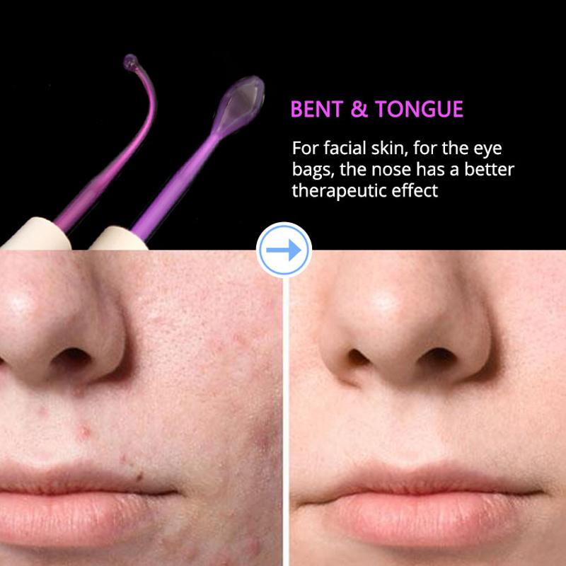 Высокочастотный аппарат для лица, аргон, фиолетовый свет, средство для удаления прыщей, воспаления, массажер для ухода за кожей лица, Красота, спа-палочка