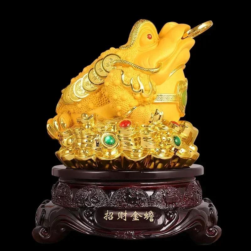 Feng Shui Lucky Fortune Golden Toad Office Home Decoration Crafts Shop Opening Gifts