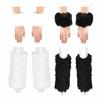 Faux Furs Cuffs Furry Wrist Bands Leg Warmers Wrist Cuffs Warmer Boot Cuffs for Women Party Cosplay Costumes Accessories