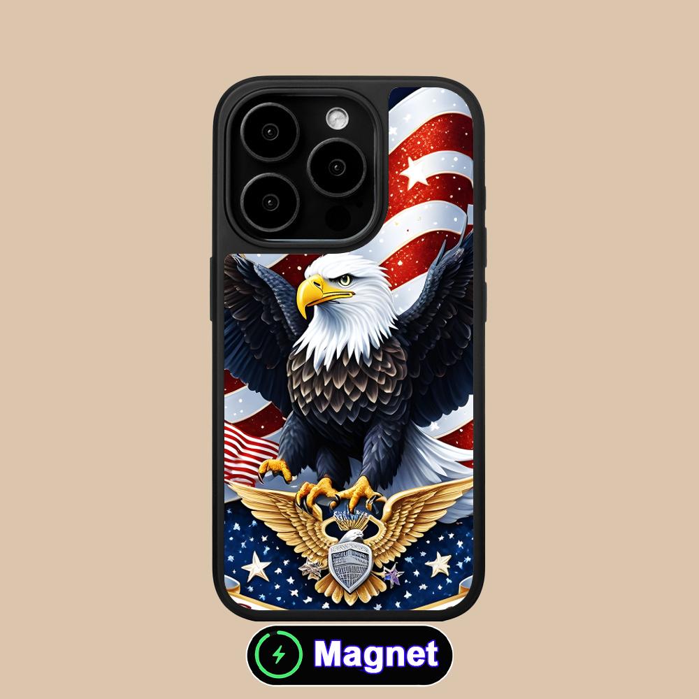 США Флаг Америки Матовая поверхность Чехол для мобильного телефона Magsafe для iPhone 17 16 15 14 13 12 11 Air Pro Max Plus Цветная крышка