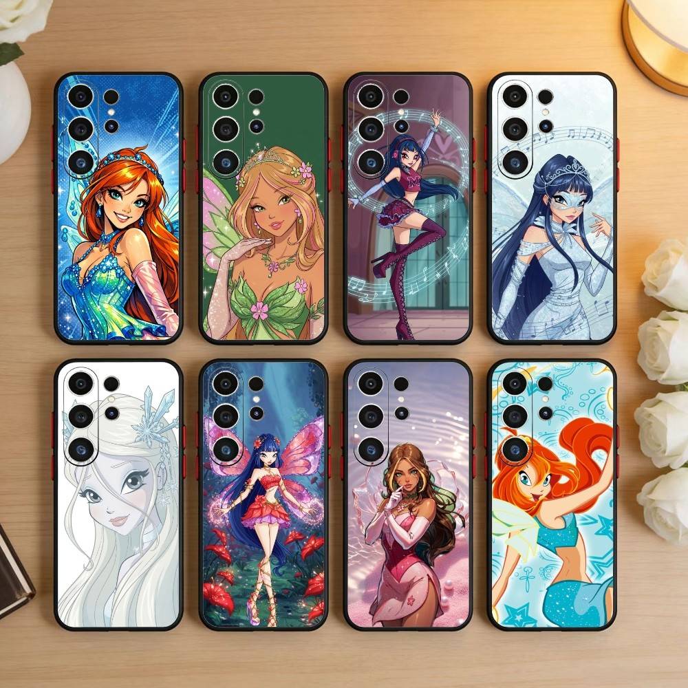 Чехол для телефона Girl Y-Winx Clubs для Samsung S26, S25, S24, S23, S22, S21, S20, Ultra, Plus, FE Черный Мягкий Чехол