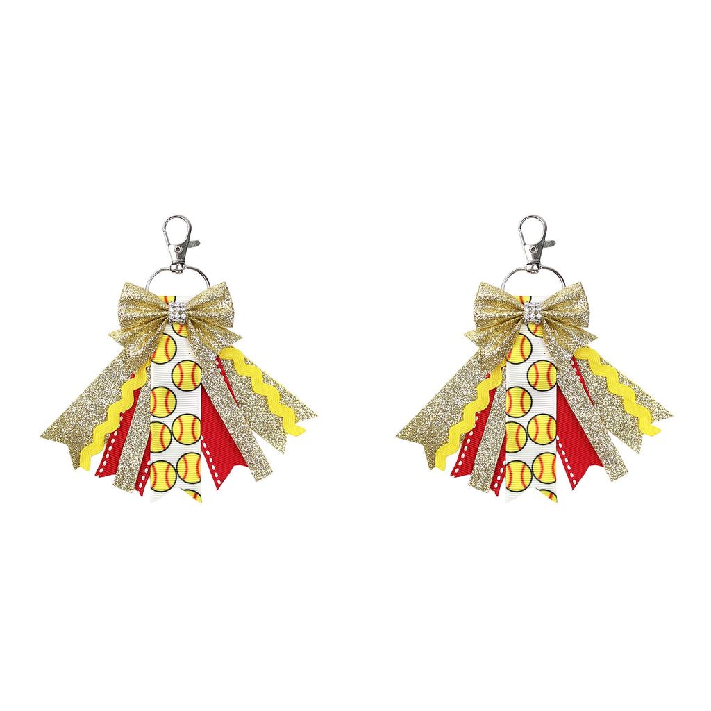 2 шт. Брелок Pin Me Cheer Спорт Блеск Красивый Командный Брелок с Бантиками Украшение для Сумки