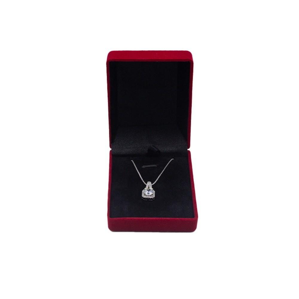 Velvet Necklace Storage Box Solid Color Necklace Holder Fashion Jewelry Display Box Necklace