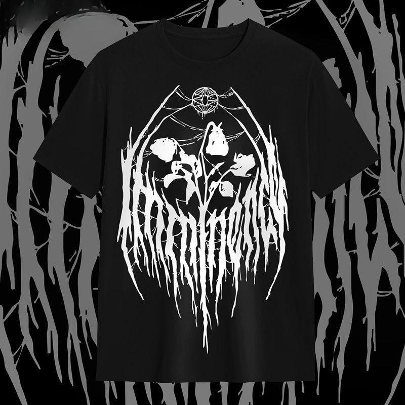 Approaching Band Swedish Postrock European High Street Loose Dark Logo Shortsleeved Cotton Tshirt