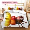 Larva Pattern Bedding Quilt Set  Home Decoration  Gift (1 * duvet cover + 2 * pillowcase  without core)